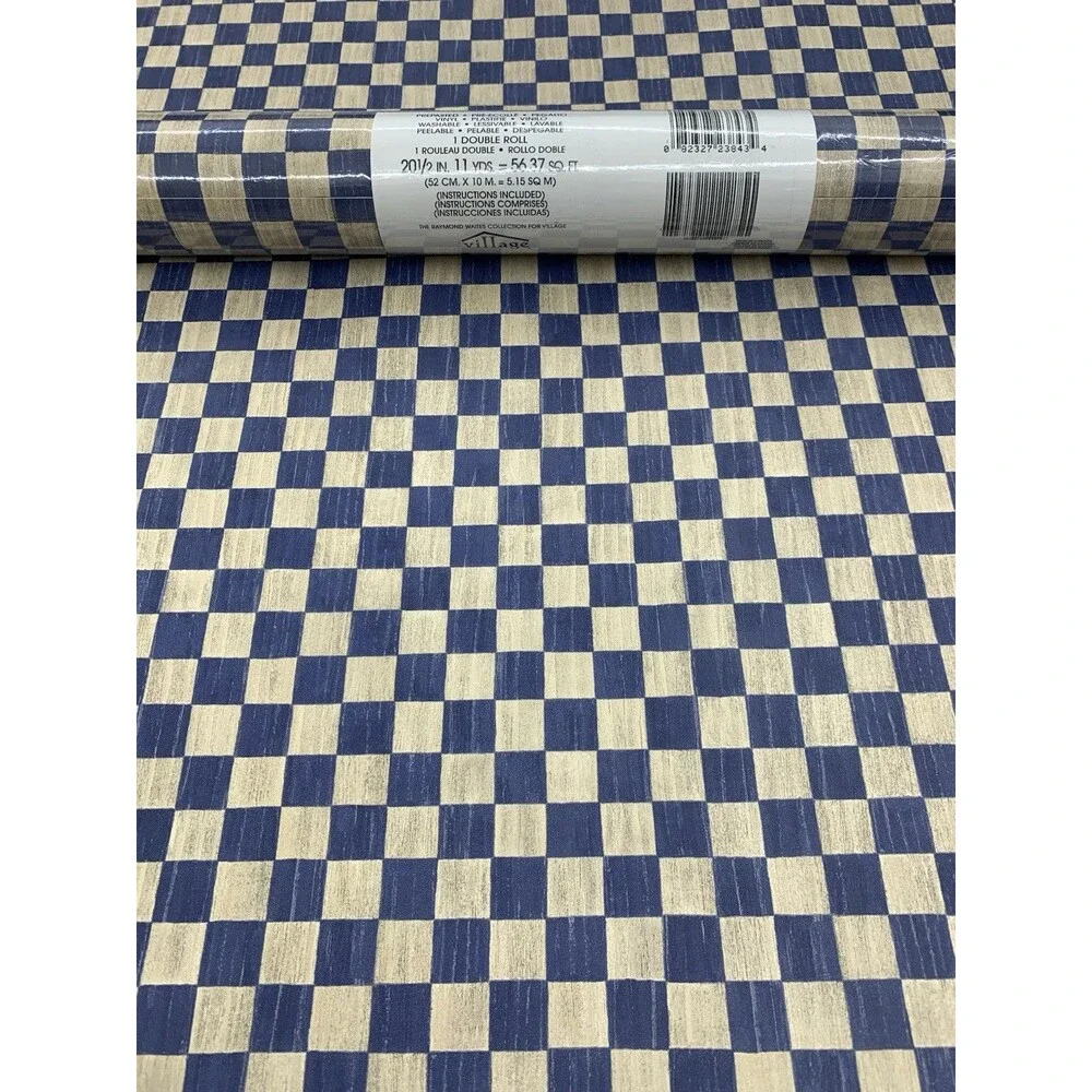 Wallpaper Checkerboard By Raymond Waites 20 1/2” X 11 Yd. NOS VINTAGE SEALED.